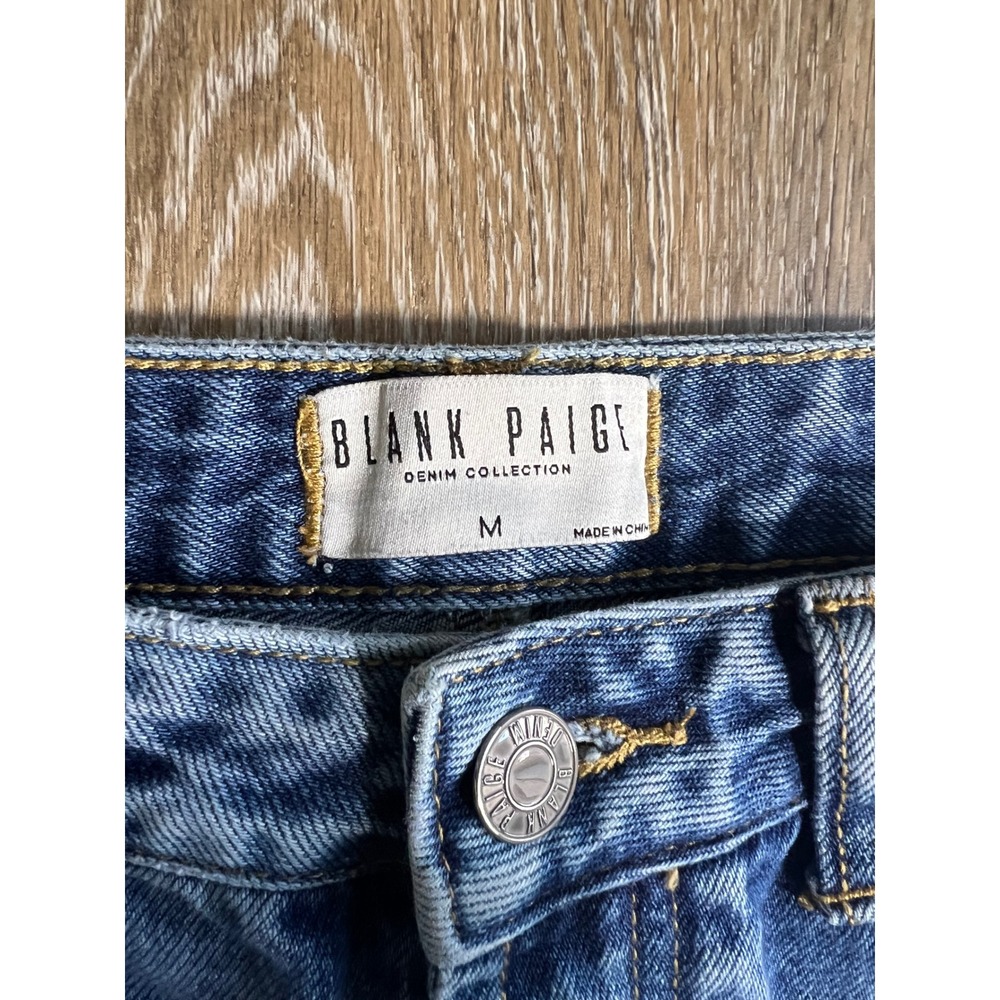 Blank Paige Distressed Jeans Womens Medium Blue Good Ripped Straight Leg BD178-C